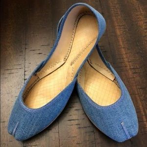 Handmade Leather denim Pakistani flats